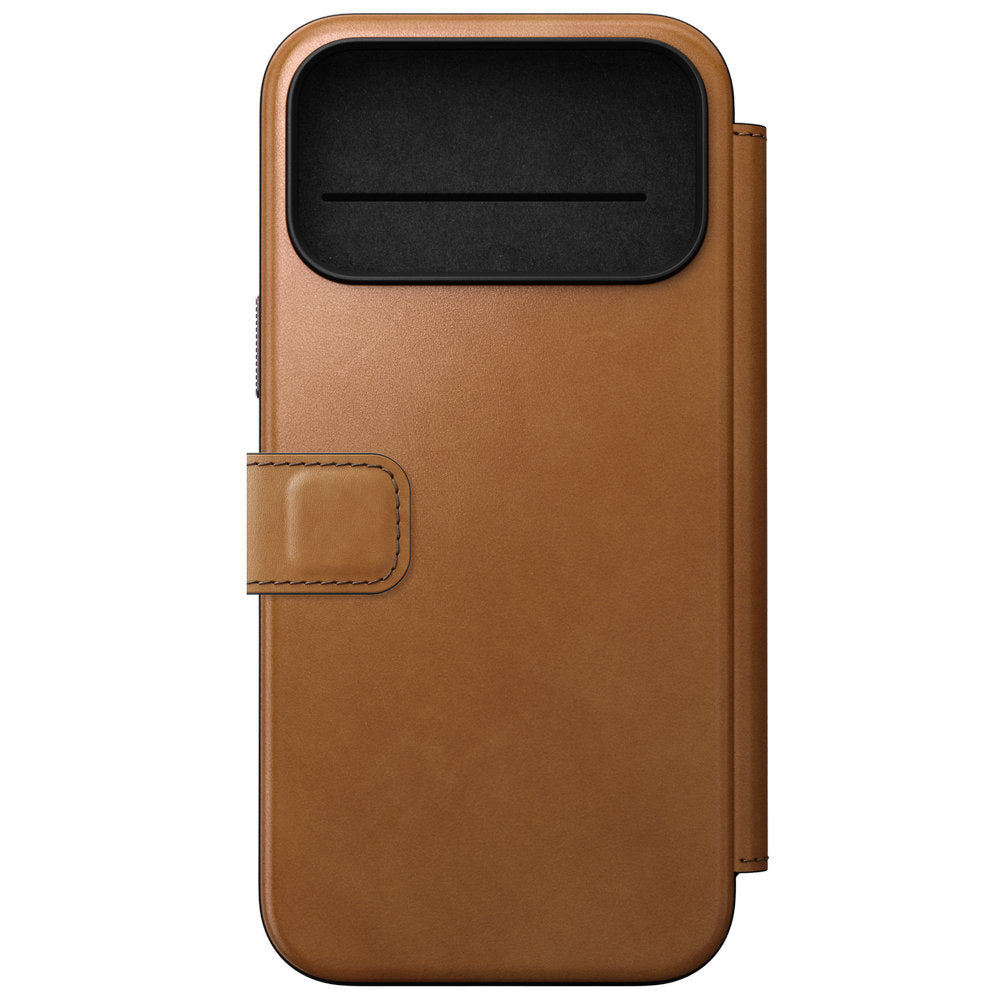 Handyhülle mit Klappe für iPhone 18 Pro Max / 17 Pro Max, Nomad Modern Leather Folio mit MagSafe, Hellbraun (6/9)