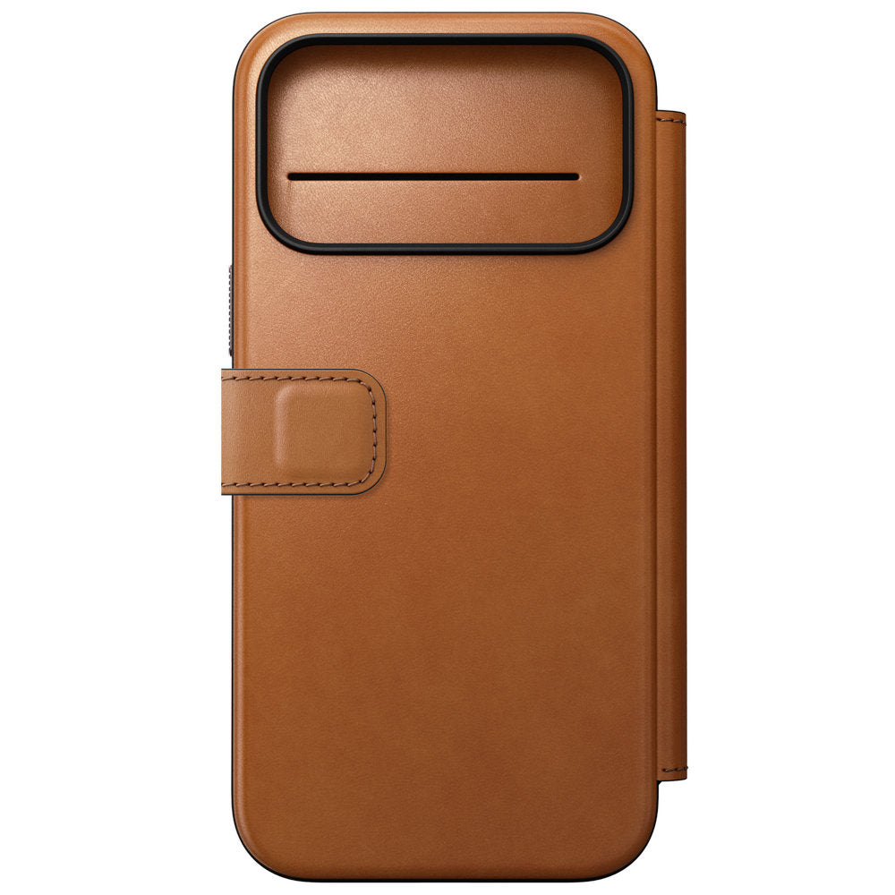 Handyhülle mit Klappe für iPhone 18 Pro Max / 17 Pro Max, Nomad Modern Leather Folio Horween Series mit MagSafe, Hellbraun (9/13)