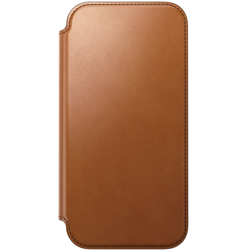 Handyhülle mit Klappe für iPhone 18 Pro Max / 17 Pro Max, Nomad Modern Leather Folio Horween Series mit MagSafe, Hellbraun (12/13)
