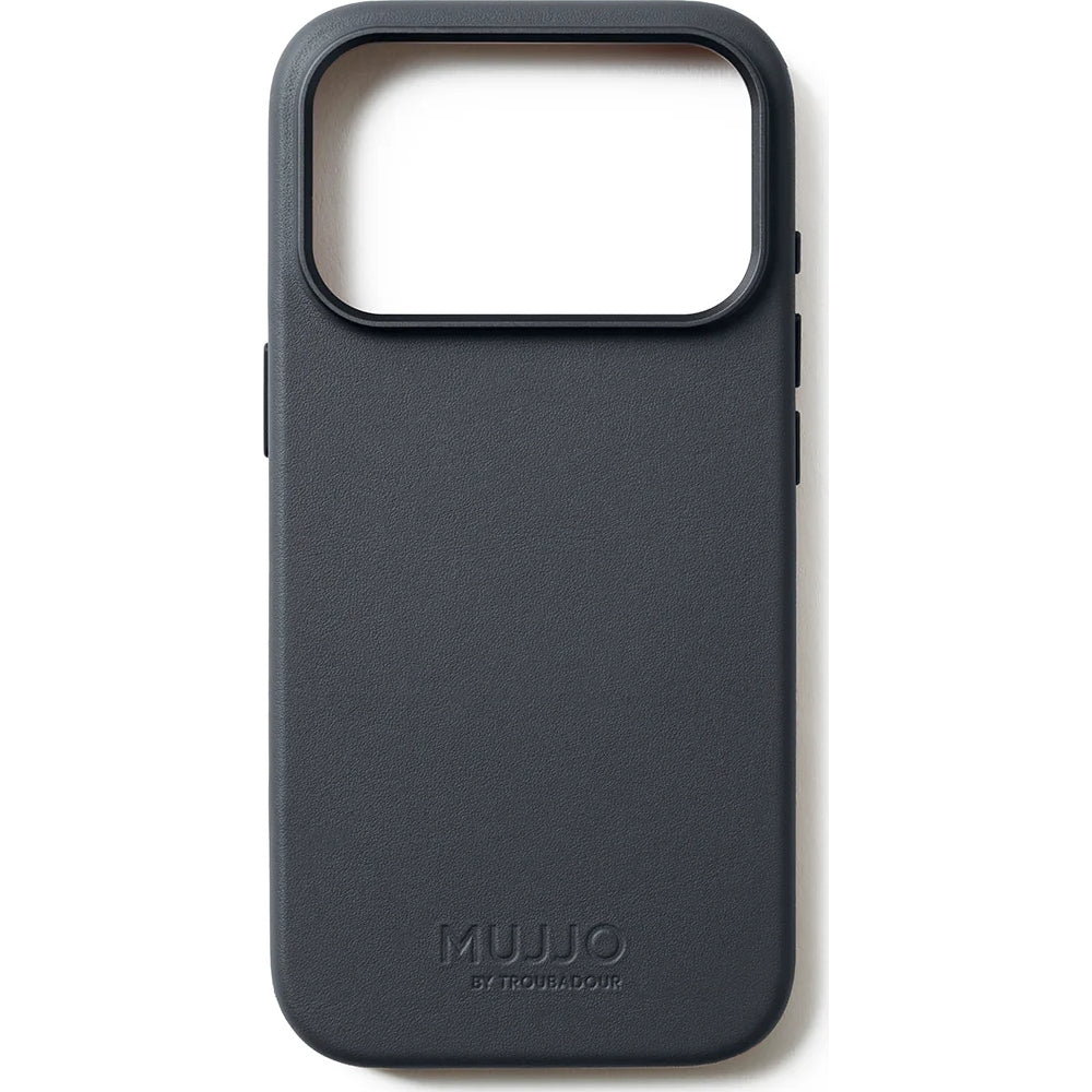 Handyhülle für iPhone 18 Pro / 17 Pro, Mujjo Full Leather Case für MagSafe, Grau