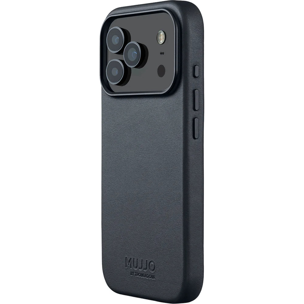 Handyhülle für iPhone 18 Pro / 17 Pro, Mujjo Full Leather Case für MagSafe, Grau