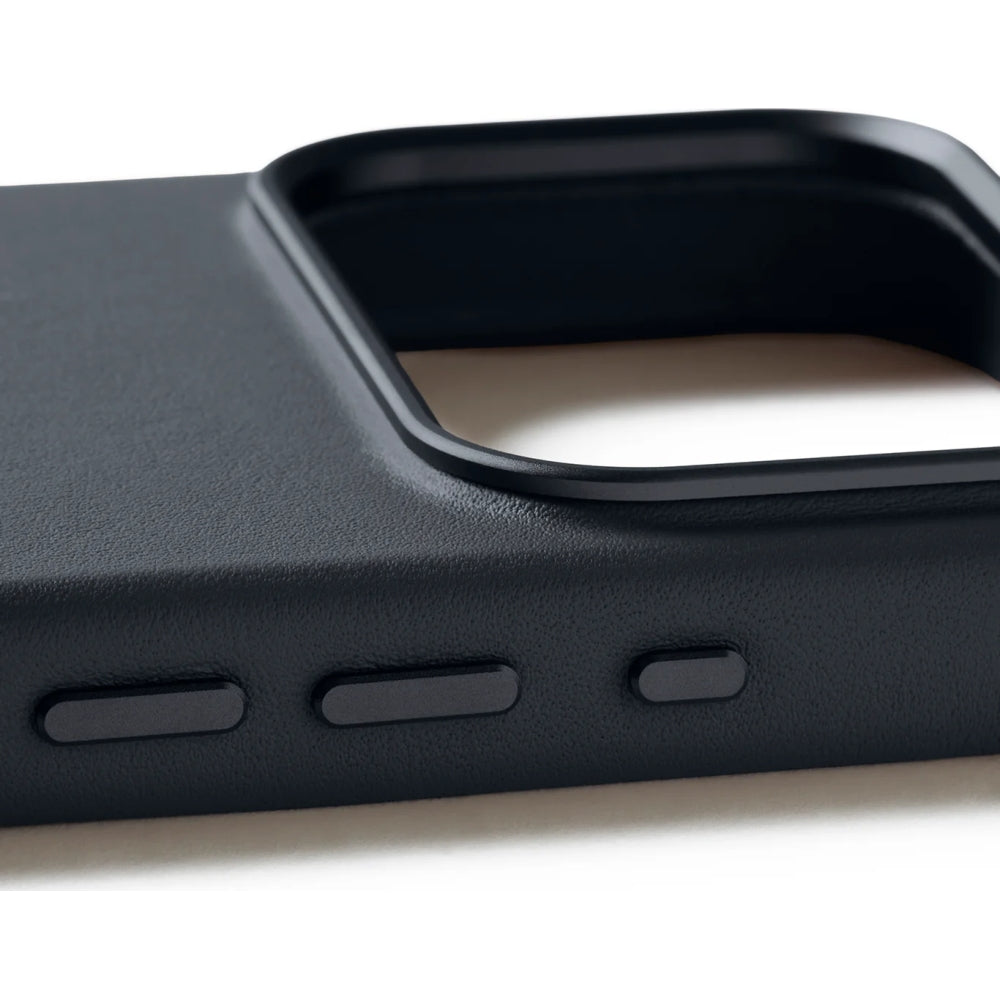 Handyhülle für iPhone 18 Pro / 17 Pro, Mujjo Full Leather Case für MagSafe, Grau