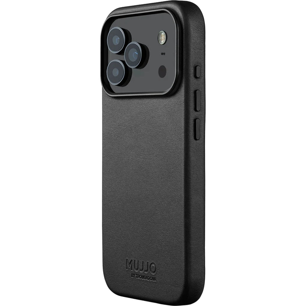 Handyhülle für iPhone 18 Pro / 17 Pro, Mujjo Full Leather Case für MagSafe, Schwarz