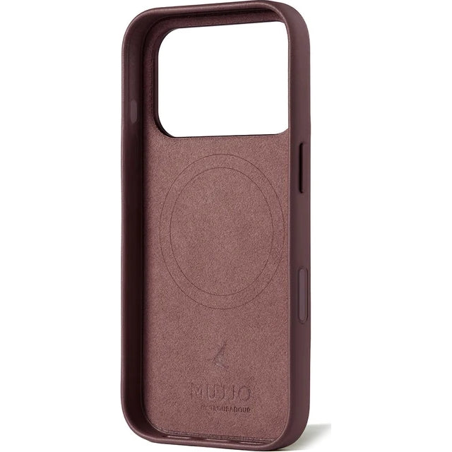 Handyhülle für iPhone 18 Pro / 17 Pro, Mujjo Full Leather Case für MagSafe, Kastanienbraun