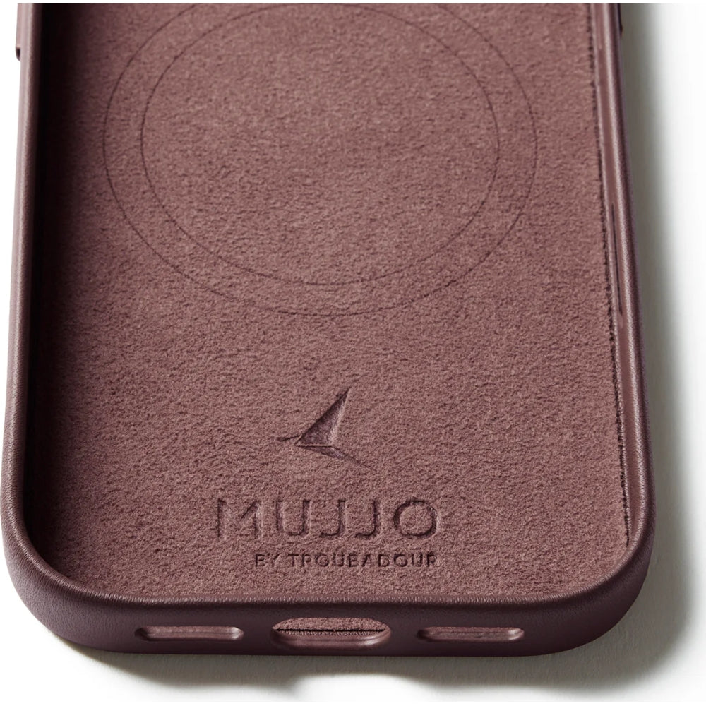 Handyhülle für iPhone 18 Pro / 17 Pro, Mujjo Full Leather Case für MagSafe, Kastanienbraun