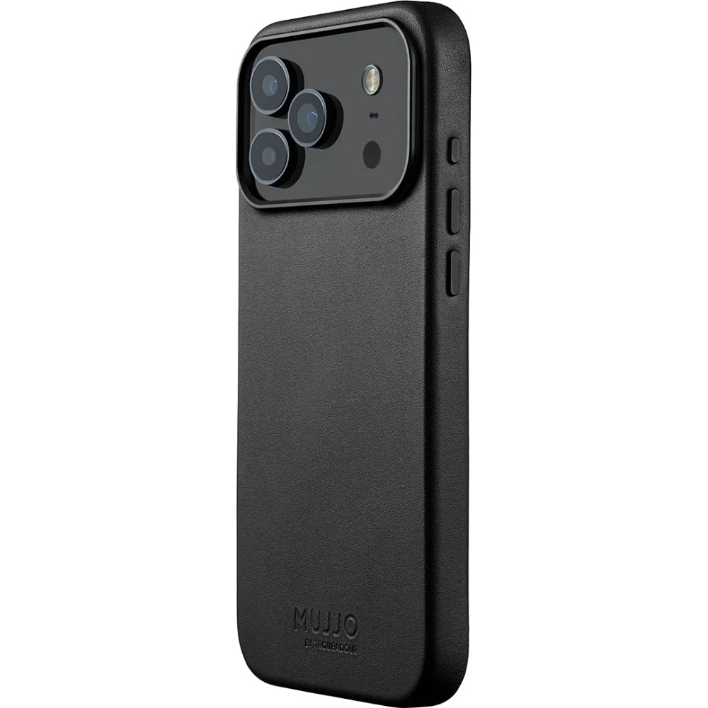 Handyhülle für iPhone 17 Pro Max, Mujjo Full Leather Case für MagSafe, Schwarz