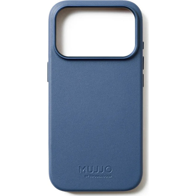 Handyhülle für iPhone 18 Pro / 17 Pro, Mujjo Full Leather Case für MagSafe, Blau