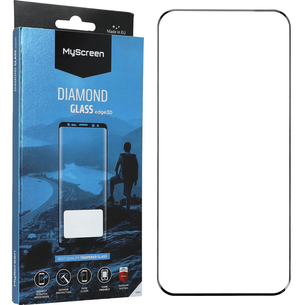 Gehärtetes Glas für Honor Magic7 Pro MyScreen Diamond Glass Edge 3D, Schwarzer Rahmen