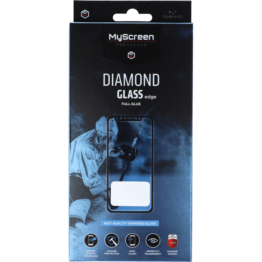 Gehärtetes Glas für Realme 12 5G, MyScreen Diamond Glass Edge FG, Schwarzer Rahmen