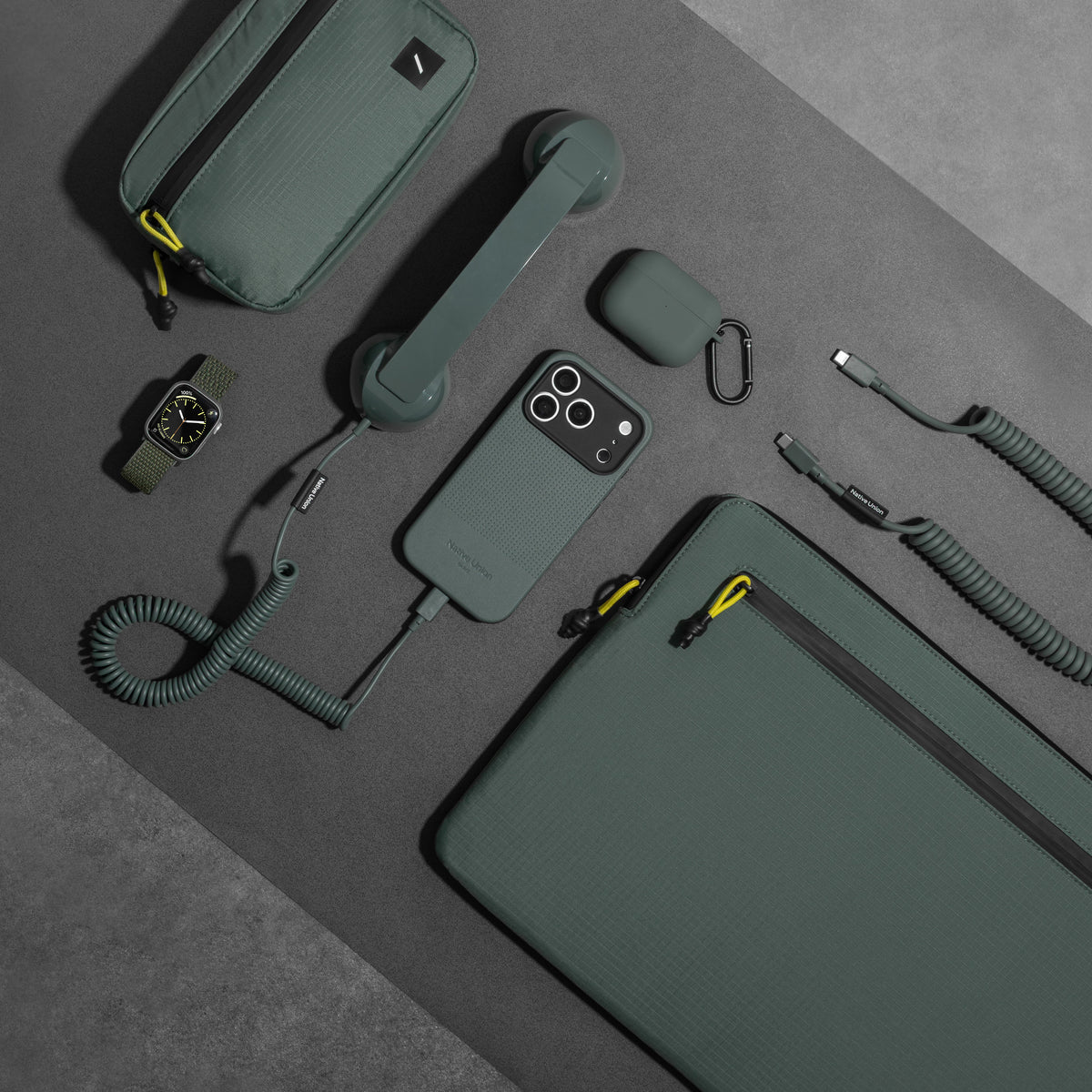Handyhülle für iPhone 18 Pro, Native Union Active Case mit MagSafe, Grün (6/6)