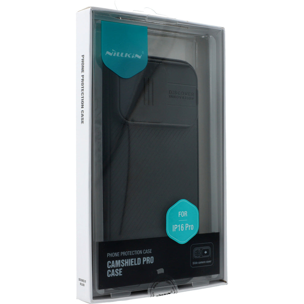 Schutzhülle für iPhone 16 Pro, Nillkin CamShield Pro, Schwarz