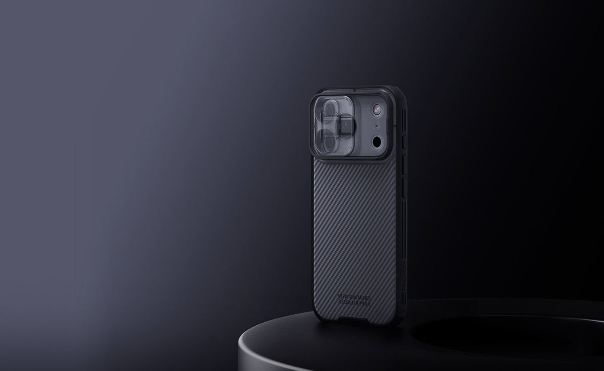 Handyhülle für iPhone 18 Pro / 17 Pro, Nillkin CamShield Pro, Durchscheinend-Schwarz