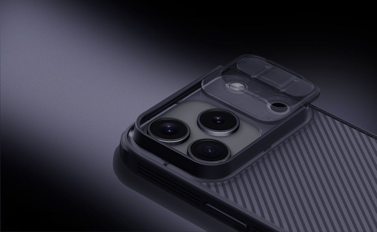 Handyhülle für iPhone 18 Pro / 17 Pro, Nillkin CamShield Pro, Durchscheinend-Schwarz