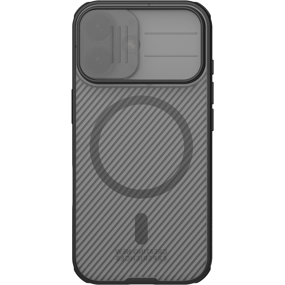 Handyhülle für iPhone 17, Nillkin CamShield Pro Magnetic mit MagSafe, Durchscheinend-Schwarz