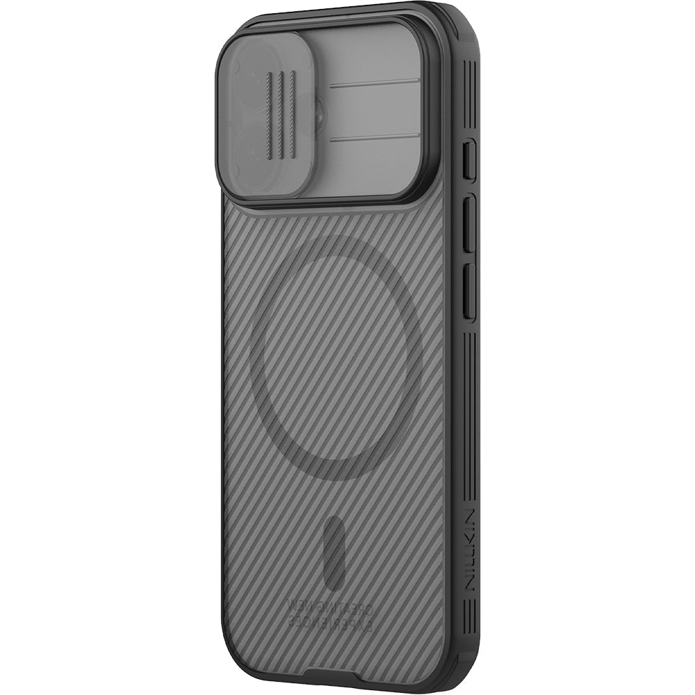 Handyhülle für iPhone 17, Nillkin CamShield Pro Magnetic mit MagSafe, Durchscheinend-Schwarz