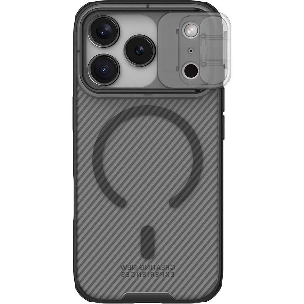 Handyhülle für iPhone 18 Pro / 17 Pro, Nillkin CamShield Pro Magnetic mit MagSafe, Schwarz und Transparent