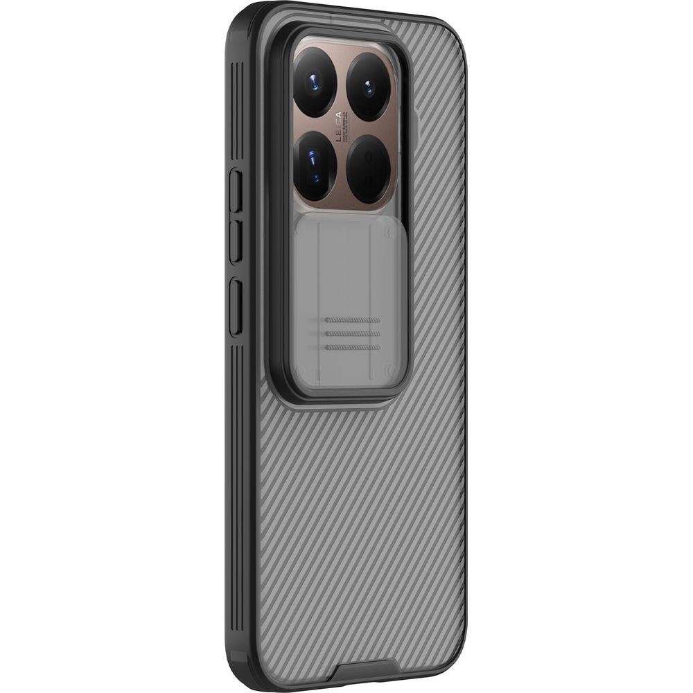 Handyhülle mit Kameraschutz für Xiaomi 15T, Nillkin CamShield Pro, Rauchfarben-Schwarz