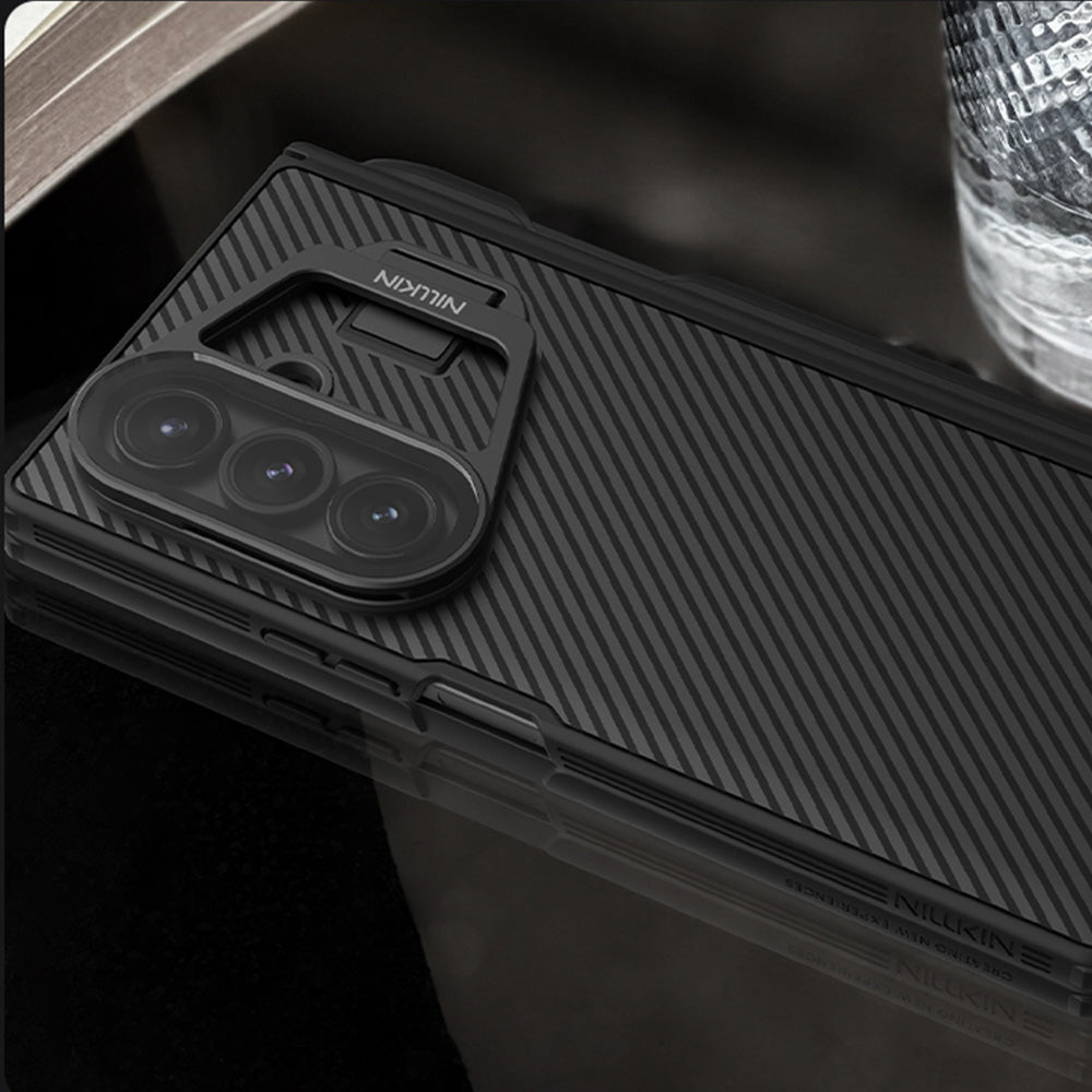 Handyhülle mit Kameraschutz und Stift für Galaxy Z Fold7, Nillkin CamShield Prop, Schwarz