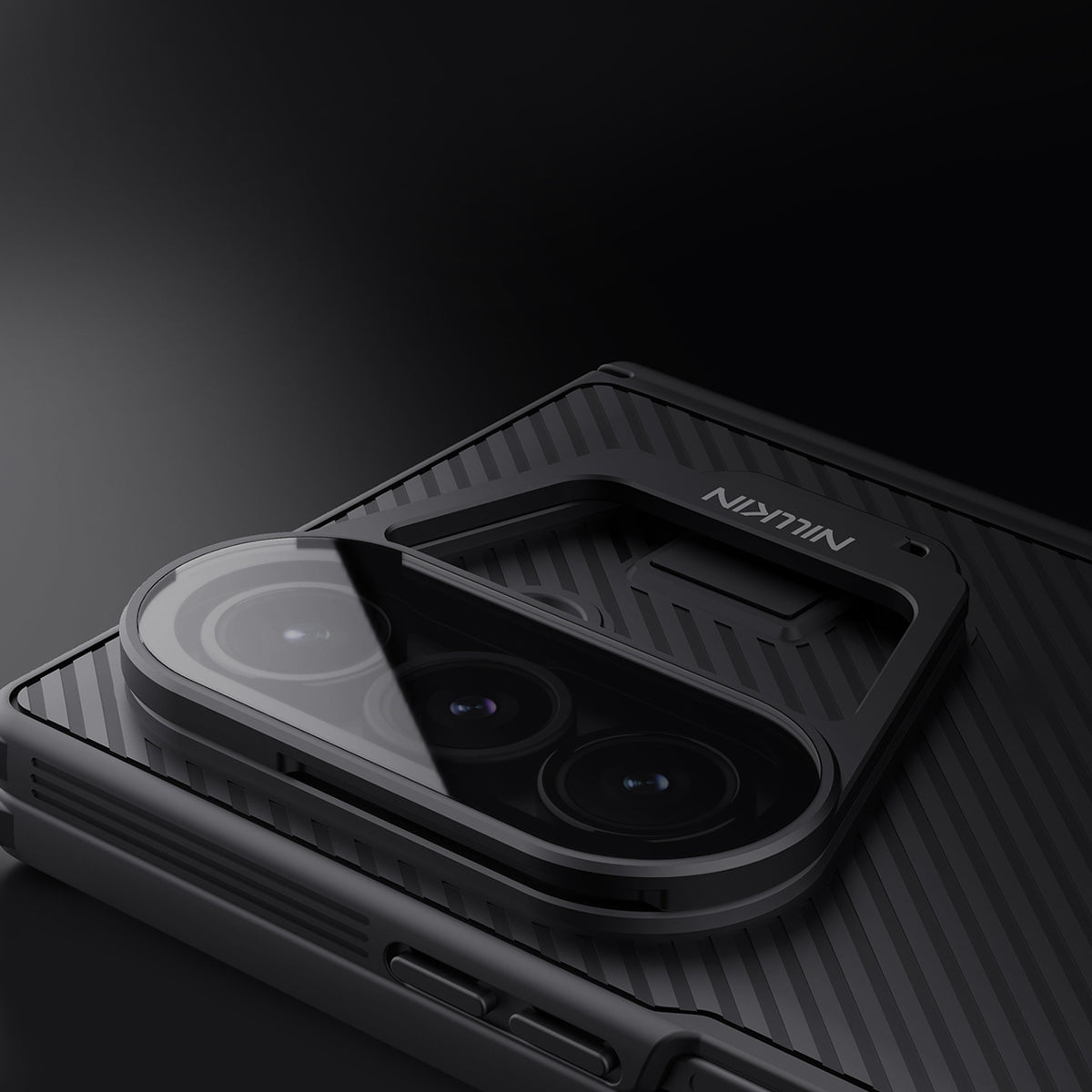 Handyhülle mit Kameraschutz für Galaxy Z Fold7, Nillkin CamShield Prop Magnetic, Schwarz