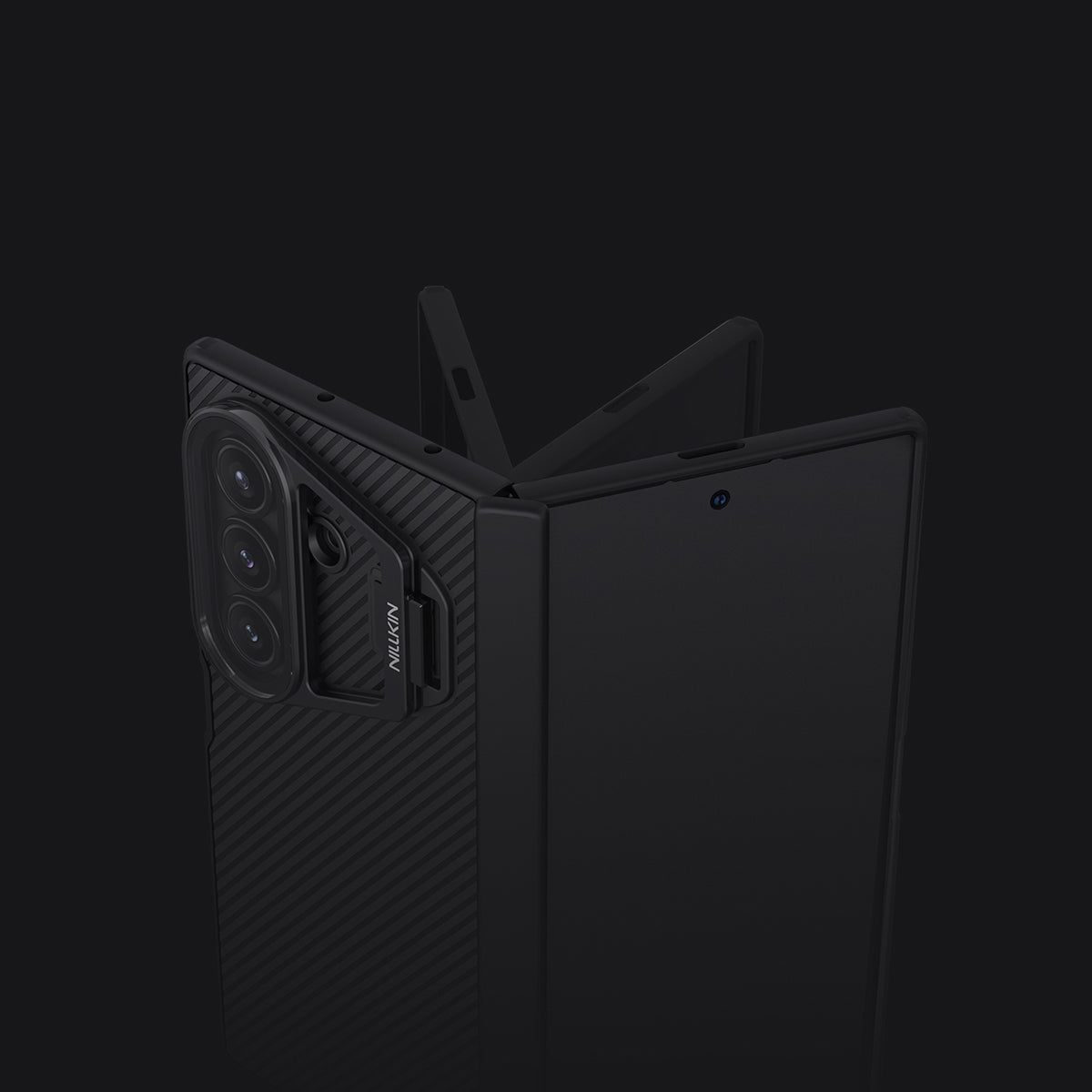 Handyhülle mit Kameraschutz für Galaxy Z Fold7, Nillkin CamShield Prop Magnetic, Schwarz