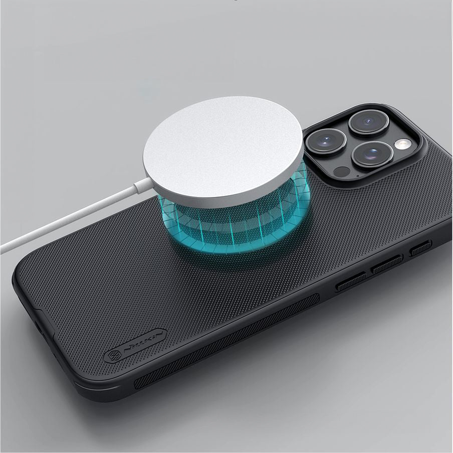 Schutzhülle für iPhone 16 Pro, Nillkin Frosted Shield Pro Magnetic, Schwarz