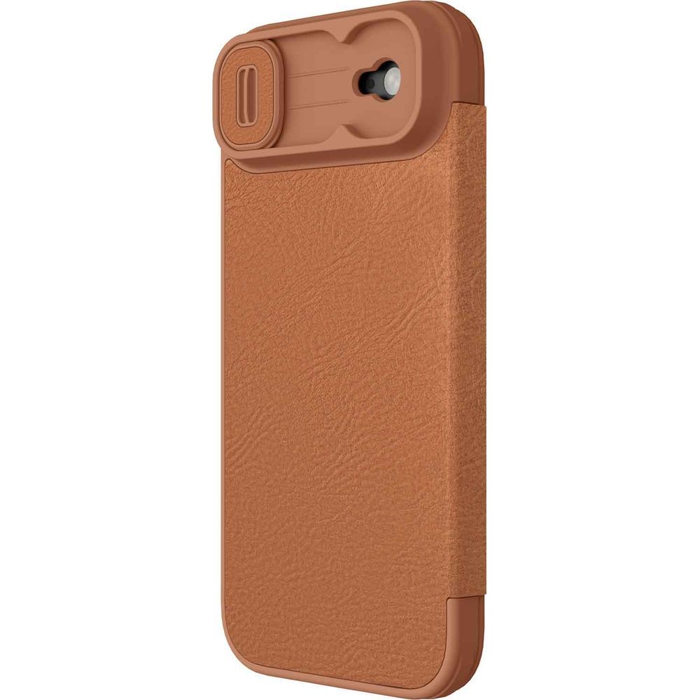 Handyhülle mit Klappe und Kameraschutz für iPhone Air, Nillkin Qin Pro, Braun