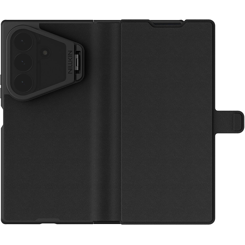 Handyhülle mit Klappe und Kameraschutz für Galaxy Z Fold8 Ultra, Nillkin Qin Prop, Schwarz (5/12)