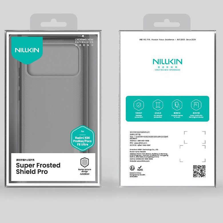 Handyhülle für Xiaomi POCO F8 Ultra, Nillkin Super Frosted Shield Pro, Rauchfarben