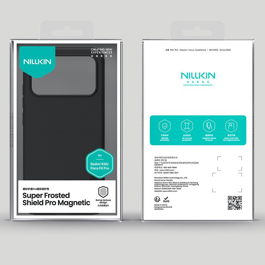 Handyhülle für Xiaomi POCO F8 Pro, Nillkin Super Frosted Shield Pro Magnetic mit MagSafe, Schwarz