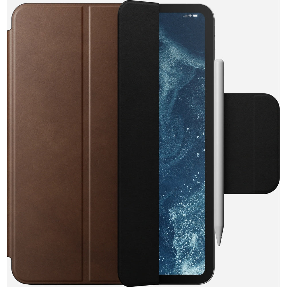Schutzhülle mit Klappe für iPad Pro 11"(2022/2021/2020/2018), Nomad Leather Folio Plus, Braun