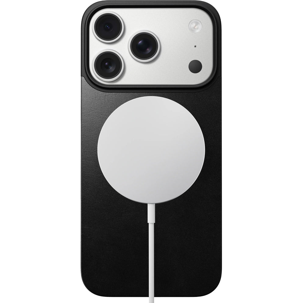 Leder Handyhülle für iPhone 17 Pro, Nomad Magnetic Leather Back, Schwarz