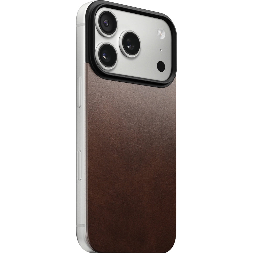 Leder Handyhülle für iPhone 17 Pro, Nomad Magnetic Leather Back, Braun