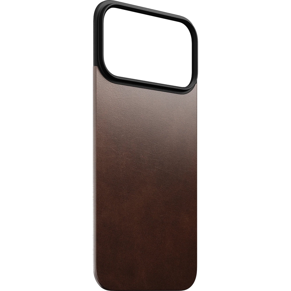 Leder Handyhülle für iPhone 17 Pro Max, Nomad Magnetic Leather Back Horween Series mit MagSafe, Braun
