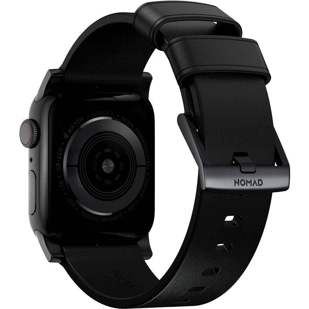 Lederarmband für Apple Watch 49/46/45/44 mm, Nomad Modern Band, Schwarz