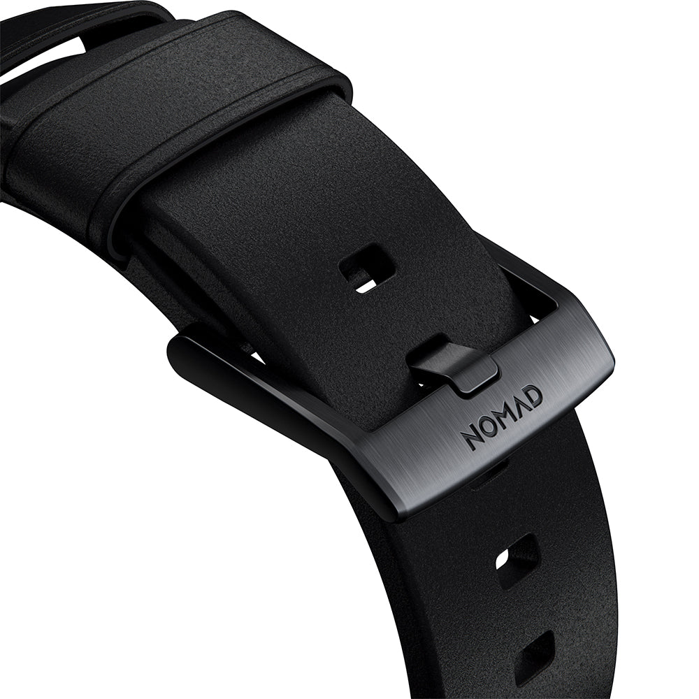 Lederarmband für Apple Watch 49/46/45/44 mm, Nomad Modern Band, Schwarz