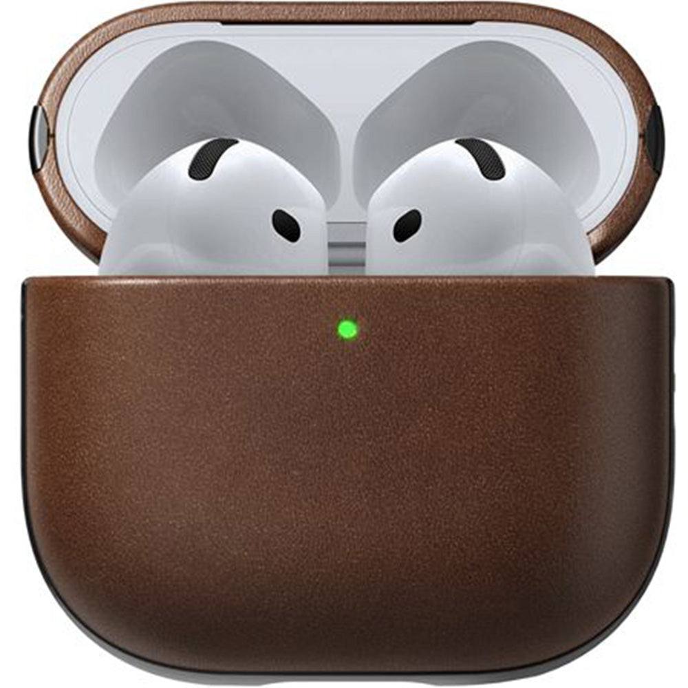 Hülle für AirPods 4, Nomad Modern Leather Case, Braun