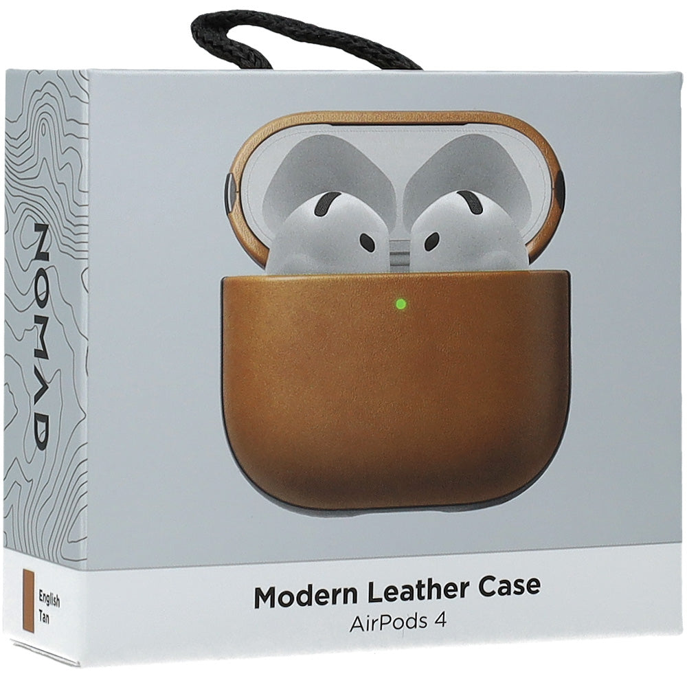 Hülle für AirPods 4, Nomad Modern Leather Case, Hellbraun