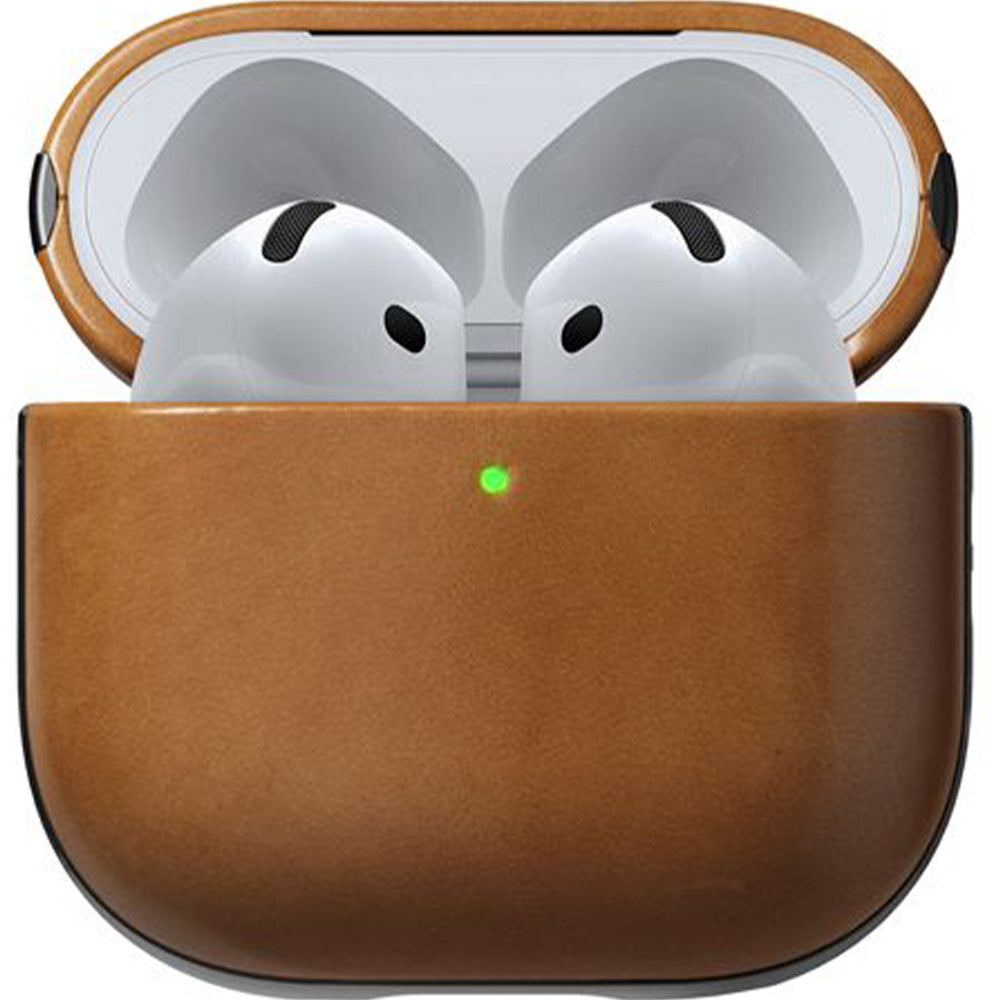 Hülle für AirPods 4, Nomad Modern Leather Case, Hellbraun