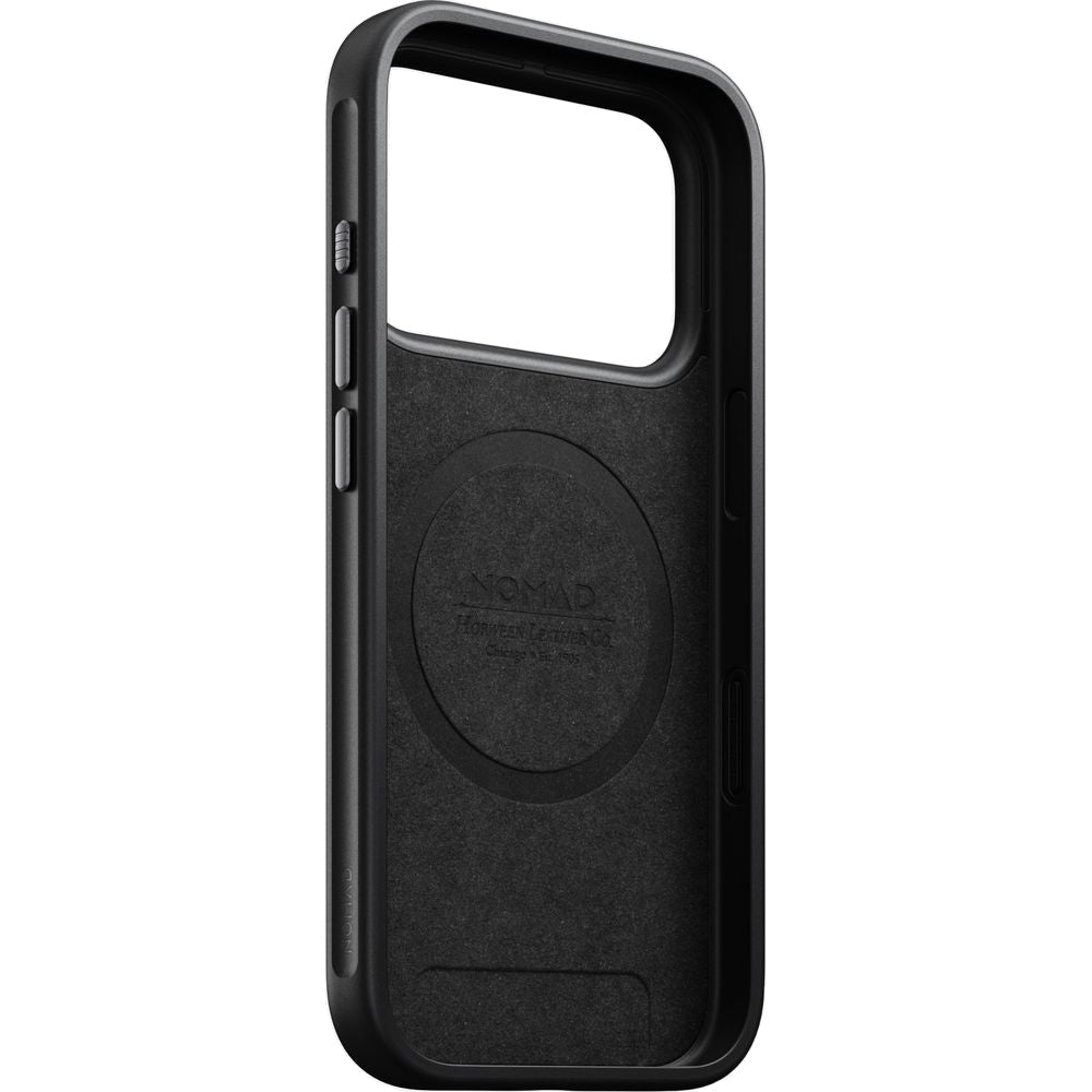 Handyhülle aus Naturleder für iPhone 17 Pro, Nomad Modern Leather Case Horween Series mit MagSafe, Schwarz