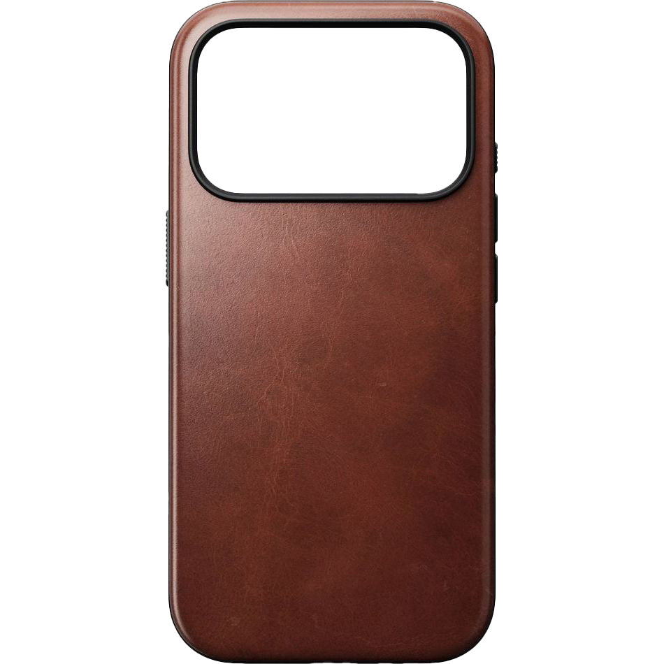 Handyhülle aus Naturleder für iPhone 17 Pro, Nomad Modern Leather Case Horween Series mit MagSafe, Braun