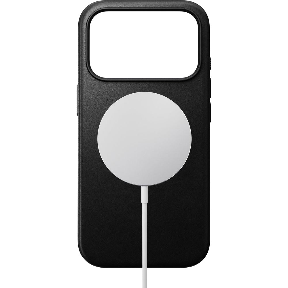 Handyhülle aus Naturleder für iPhone 17 Pro, Nomad Modern Leather Case mit MagSafe, Schwarz