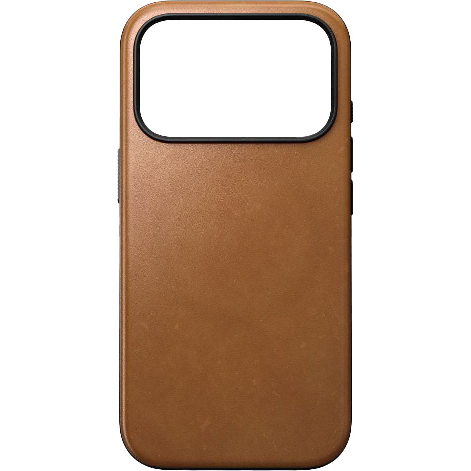 Handyhülle aus Naturleder für iPhone 17 Pro, Nomad Modern Leather Case mit MagSafe, Hellbraun
