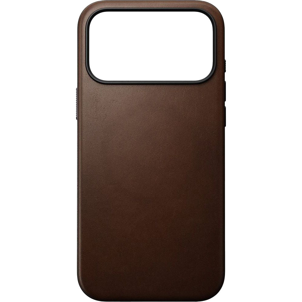 Handyhülle aus Naturleder für iPhone 17 Pro Max, Nomad Modern Leather Case mit MagSafe, Braun