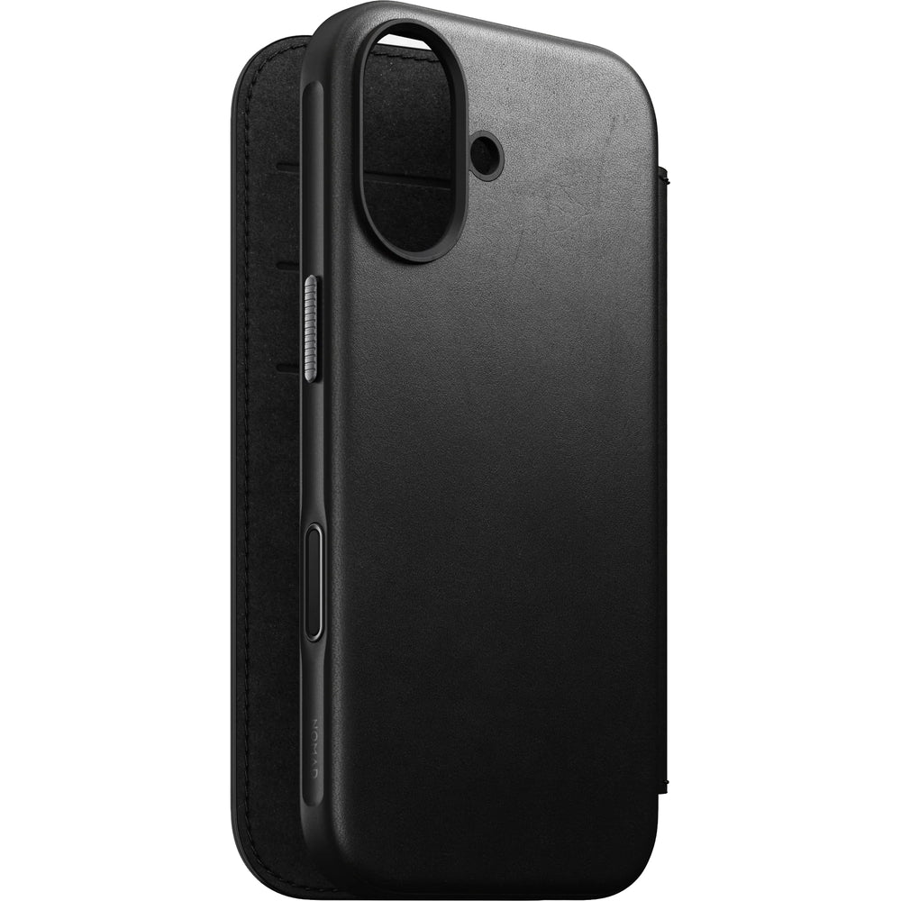 Handyhülle mit Klappe für iPhone 17, Nomad Modern Leather Folio mit MagSafe, Schwarz
