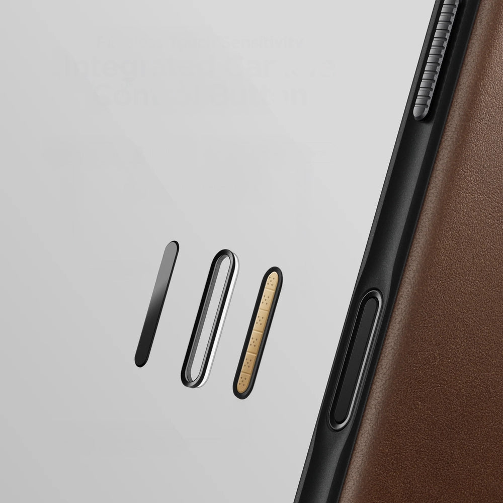 Handyhülle mit Klappe für iPhone 17, Nomad Modern Leather Folio mit MagSafe, Braun