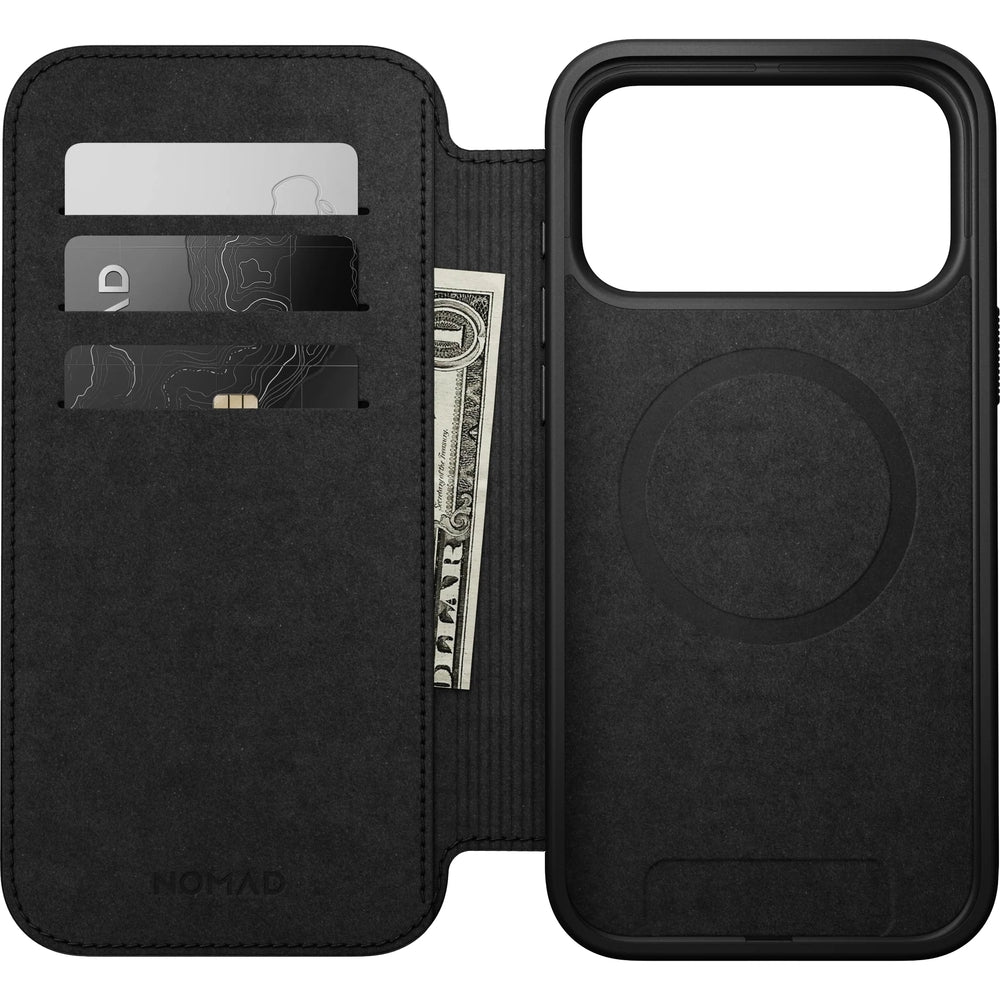 Handyhülle mit Klappe für iPhone 17 Pro Max, Nomad Modern Leather Folio mit MagSafe, Hellbraun
