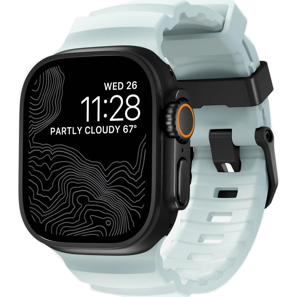 Armband für Apple Watch 49/46/45/44 mm, Nomad Rocky Point Band, Blau-Schwarz