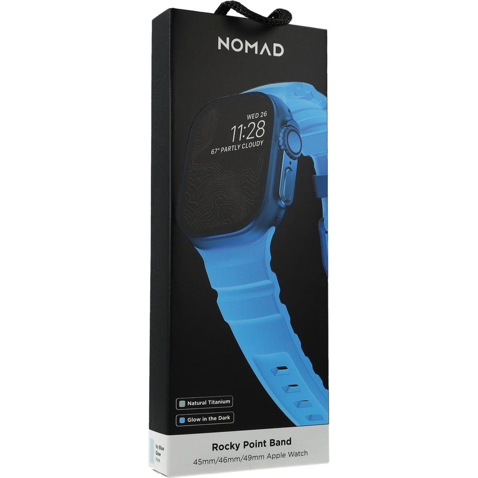 Armband für Apple Watch 49/46/45/44 mm, Nomad Rocky Point Band, Blau-Natural