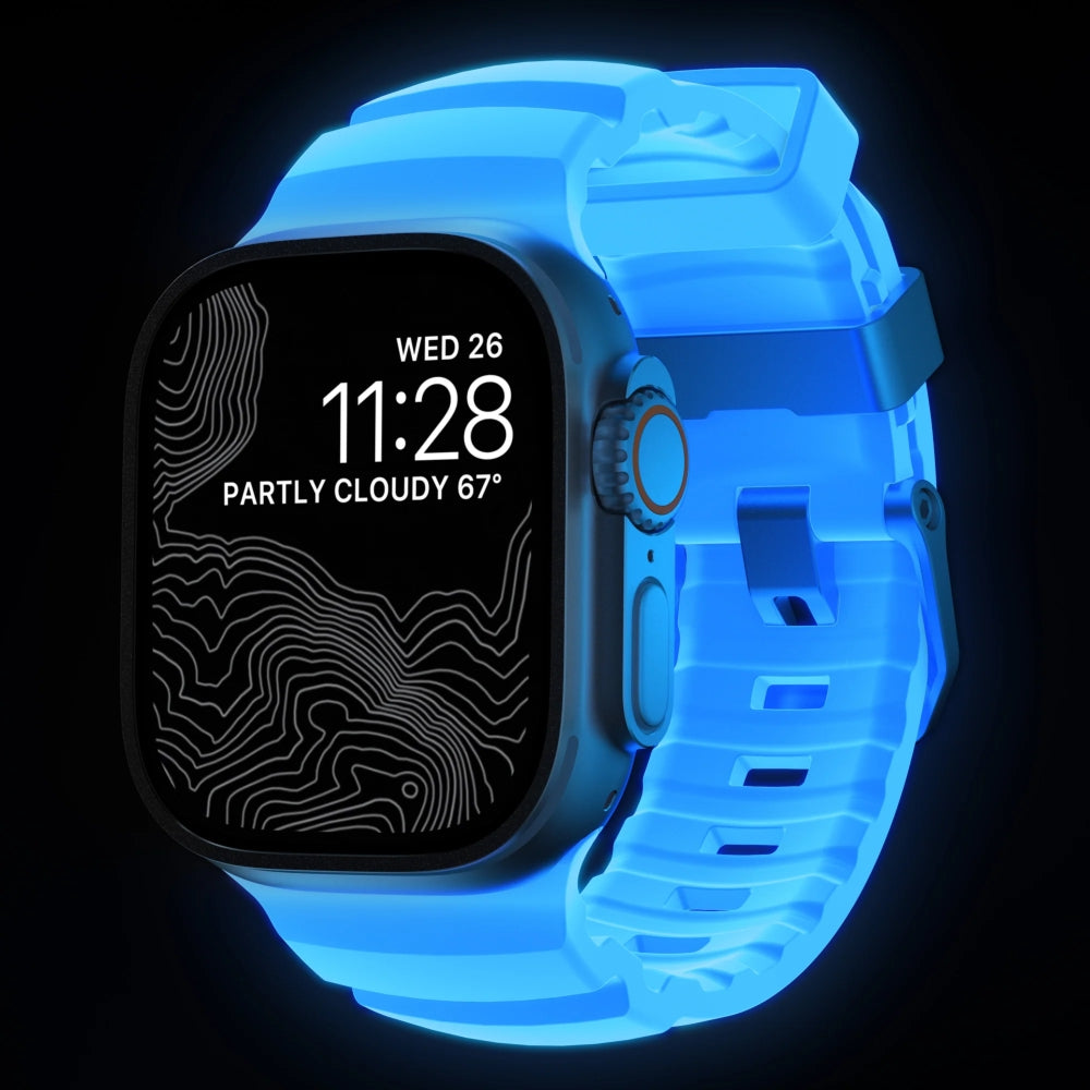 Armband für Apple Watch 49/46/45/44 mm, Nomad Rocky Point Band, Blau-Natural