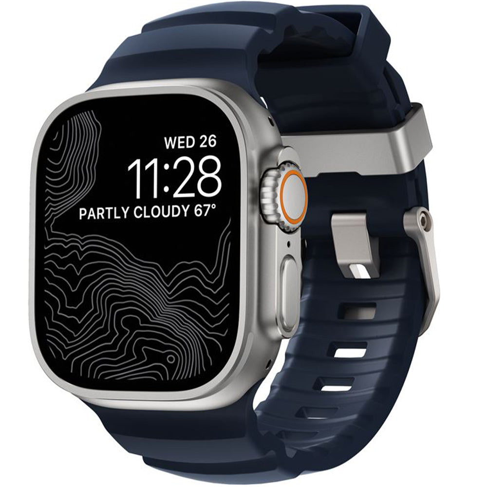 Armband für Apple Watch 49/46/45/44 mm, Nomad Rocky Point Band, Dunkelblau